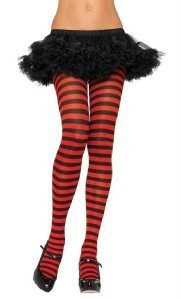 Black & RED Striped Tights Gothic Punk EMO Club Lolita
