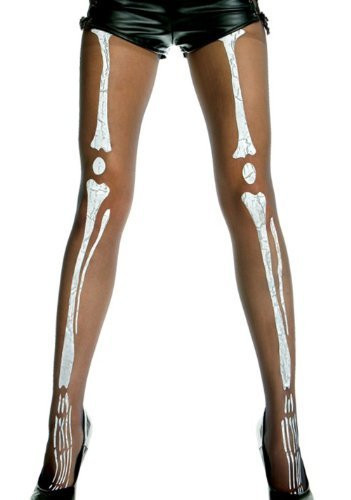 Black Sheer Skeleton Gothic Tights