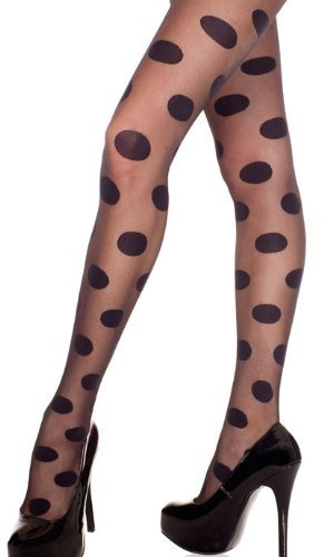 Black Sheer Polka Dots Tights