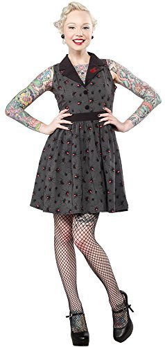 Sourpuss Spider Black Widow Gray Swing Dress