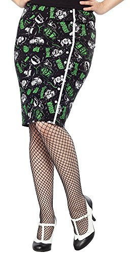 Sourpuss Horror Frankenstein Wolfman Bombshell Pencil Skirt
