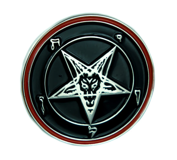 Classic Sabbatic Baphomet Lapel Pin Occult Jewelry Inverted Pentagram Goat Head Jacket Pin