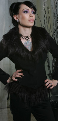 Lip Service Blacklist Faux Fur Corset Jacket Coat