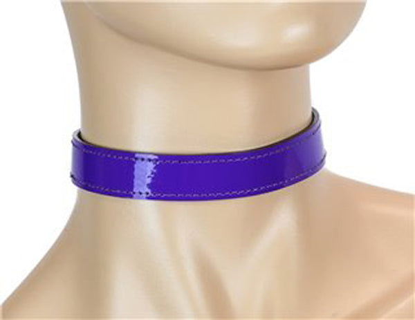 Gothic Purple Pvc 3/4" Wide Plain Choker