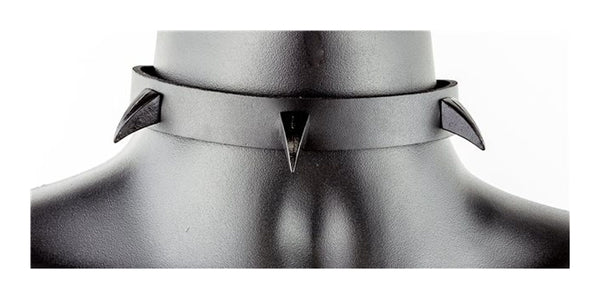 3 Black Claw Leather Choker Gothic Necklace