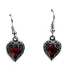 Fallen Dark Angel Wings & Red Heart Gothic Earrings Cosplay