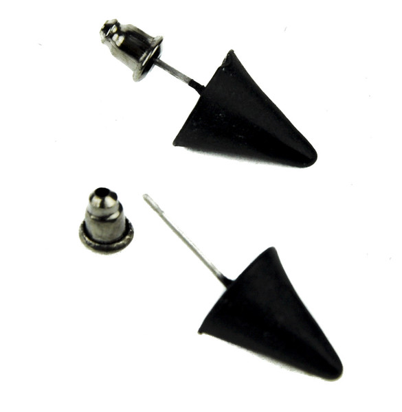 Black Metal Spike Earrings Gothic Jewelry