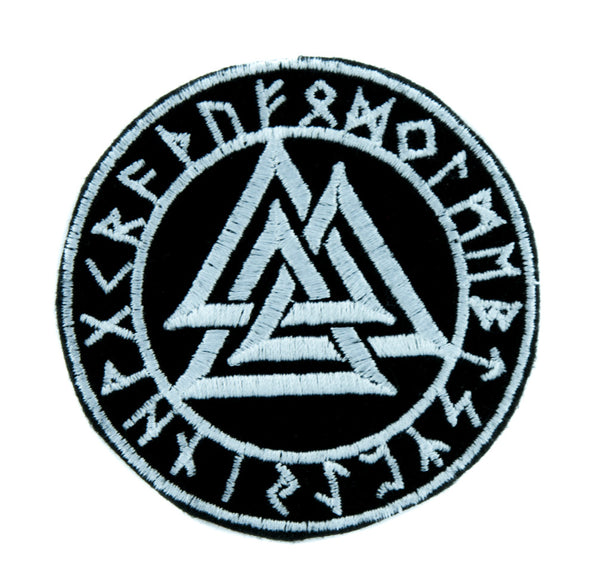 Valknut Odin Viking Symbol Patch Iron on Applique Alternative Clothing Old Norse Mythology