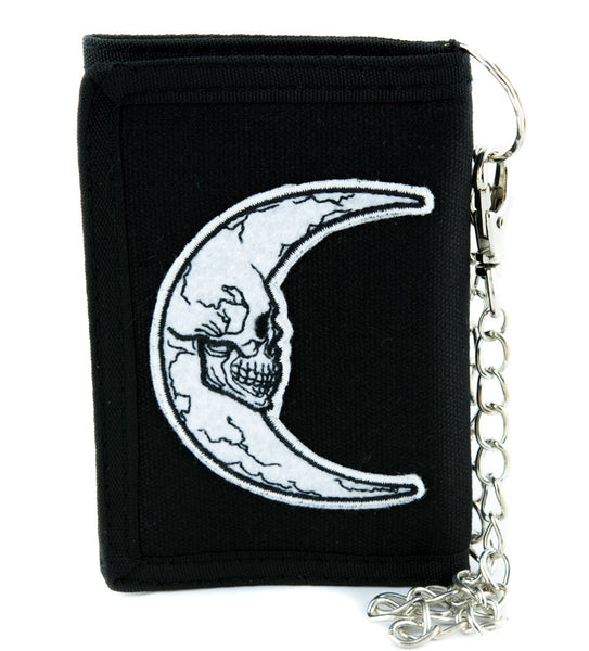 Crescent Moon Skull Tri-fold Wallet Alternative Astrology Witchcraft