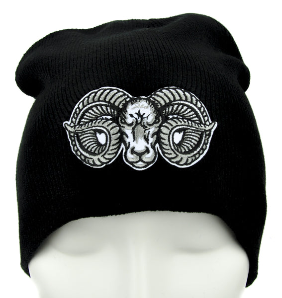 Evil Ram Goat Head Beanie Alternative Clothing Knit Cap