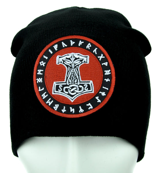 Mjolnir Thor Hammer Rune Beanie Alternative Clothing Knit Cap
