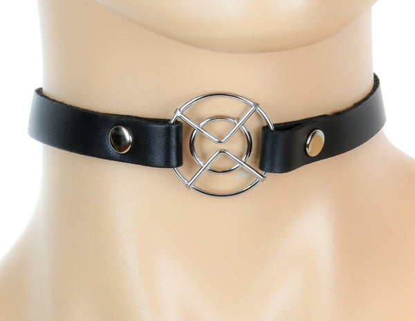 Silver Sniper Crosshairs Sights Target Choker Cosplay Alternative Zodiac Killer