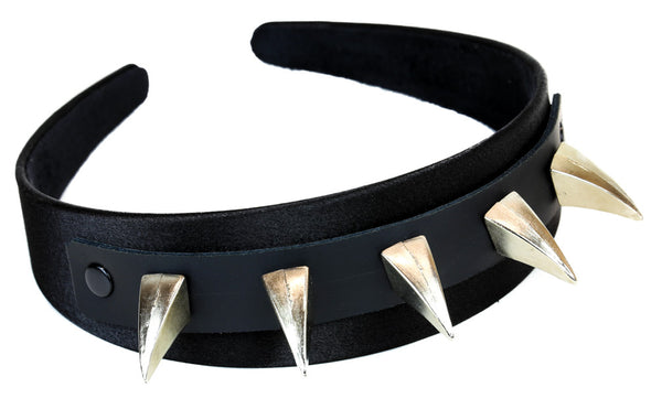 Heavy Metal Silver Claw Spike Hair Headband Clip Alternative Clothing