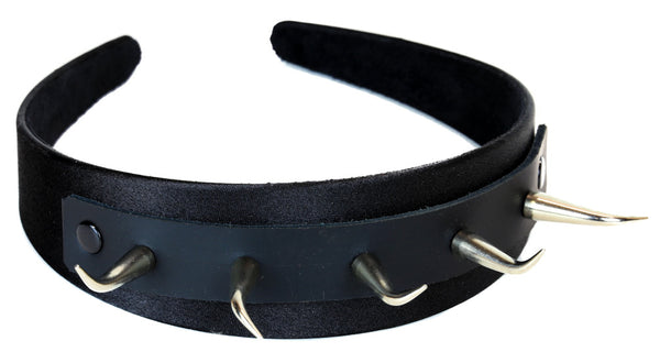 Silver Metal Horn Spike Hair Headband Hairpiece Alternative Clothing Cosplay