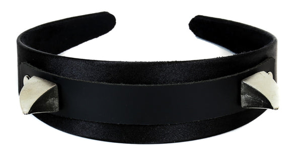 Silver Devil Horns Claw Spike Hair Headband Hairpiece Alternative Clothing Cosplay