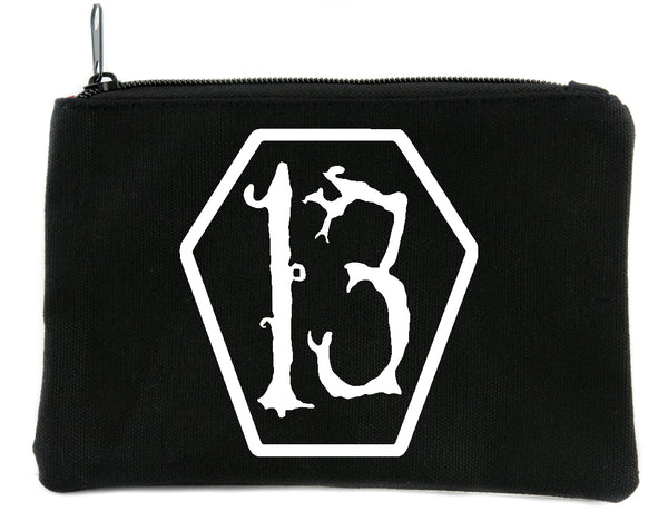 Lucky 13 Number Thirteen Coffin Cosmetic Makeup Bag Pouch Alternative Gothic Accessories