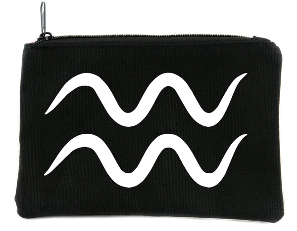 Zodiac Aquarius Sign Cosmetic Makeup Bag Pouch Astrology Horoscope Water Bearer