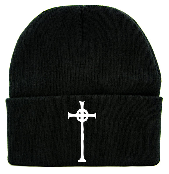 White Vampire Hunter D Cross Tombstone Cuff Beanie Knit Cap Anime