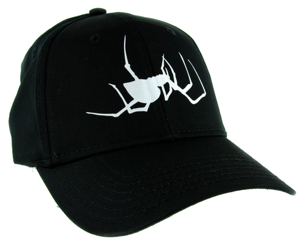 White Spooky Crawling Black Widow Spider Hat Baseball Cap Halloween