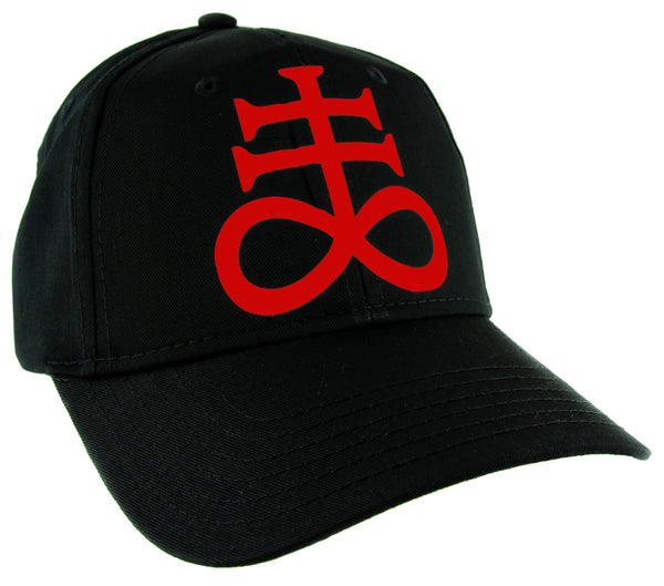 Red Crux Satanus Leviathan Satanic Cross Baseball Cap Occult