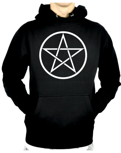 White Woven Pentacle Pullover Hoodie Sweatshirt