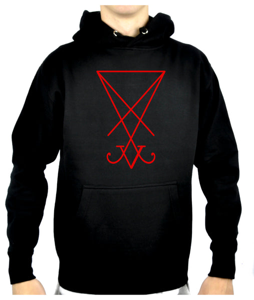 Red Sigil Of Lucifer Pullover Hoodie Sweatshirt