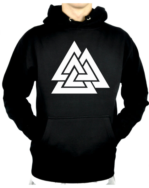 Norse Triangle Knot Pullover Hoodie Sweatshirt The Valknut Odin's Slain Warriors