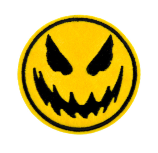 Orange Scary Pumpkin Patch Iron on Applique Occult Clothing