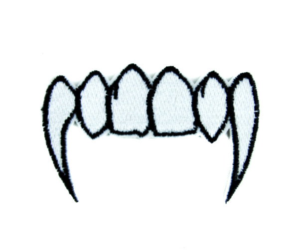 Vampire Fangs Patch Iron on Applique the Strain