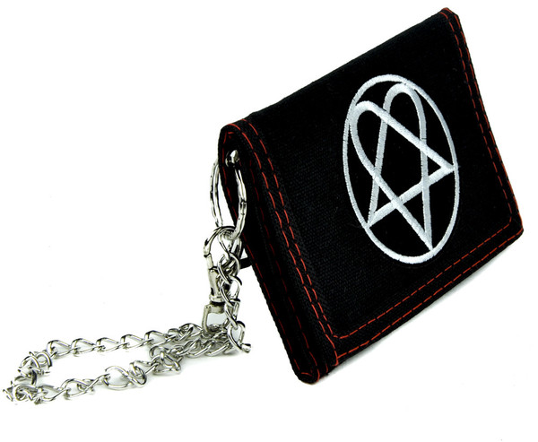 HIM Heartagram Ville Valo Tri-fold Wallet w/ Chain Love Metal