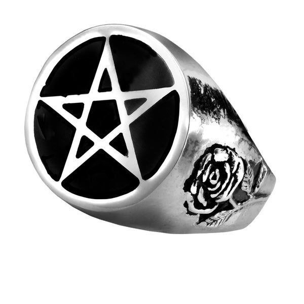 Alchemy Gothic Roseus Pentagram Ring