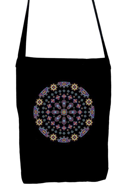 Geometric Gothic Stained Glass Window Sling Bag Dark Alternative Clothing Book Bag