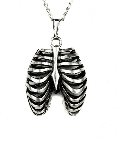 Silver Rib Cage Antique Necklace
