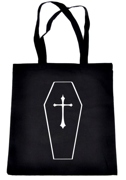 Toe Pincher Coffin w/ Cross Tote Book Bag School Horror Casket