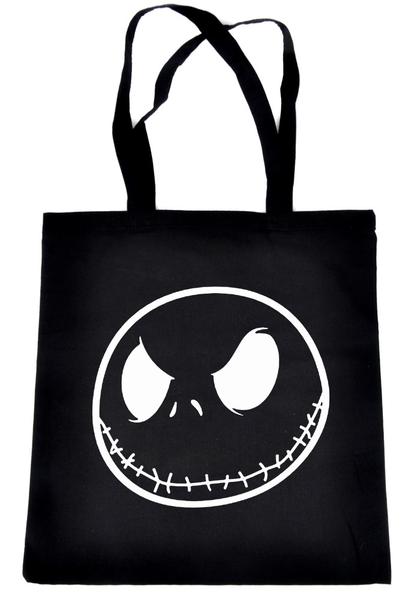 Negative Jack Skellington Face Tote Book Bag Nightmare Before Christmas Handbag