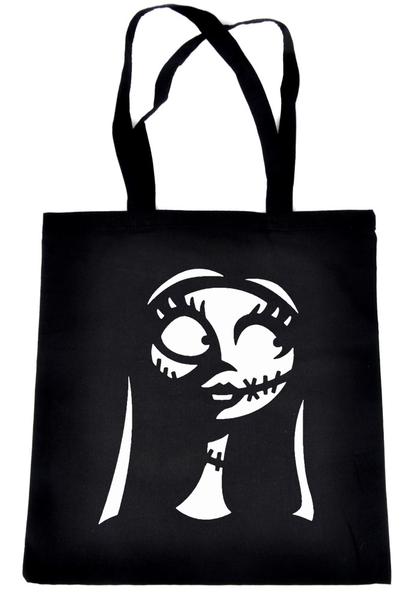 For The Love For Sally on Black Tote Book Bag Nightmare Before Christmas Handbag