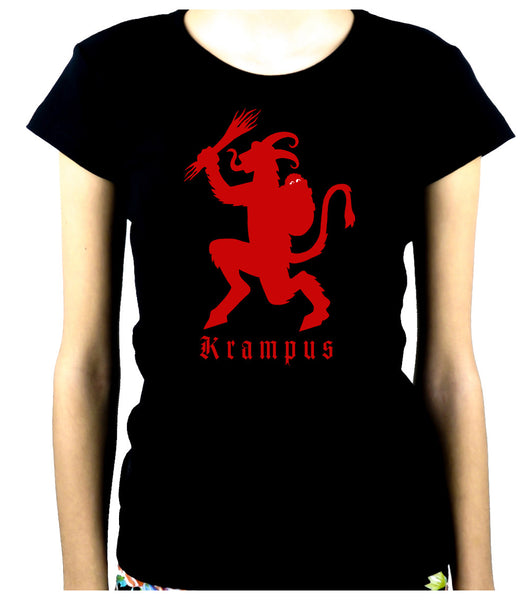 Merry Christmas Krampus Women's Babydoll Shirt Occult Clothing