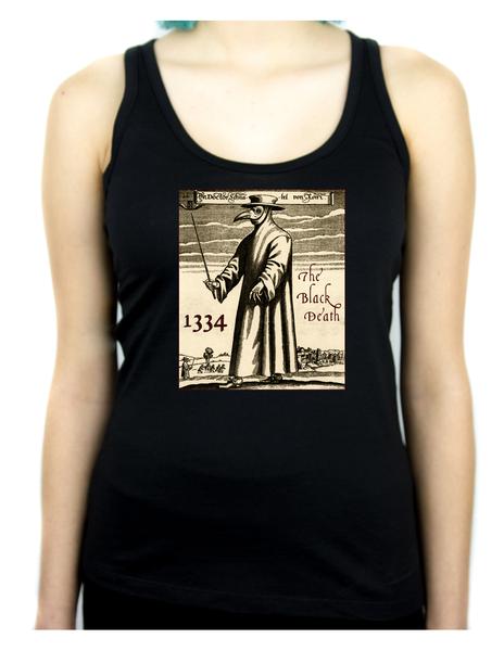 The Black Death Plague Women's Racer Back Tank Top Shirt 1334 Grim Reaper Mask