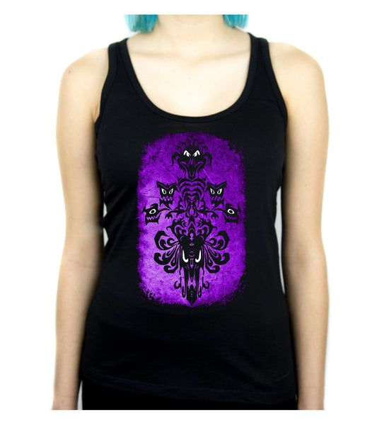 Haunted Mansion Wallpaper Ghoul Women's Racer Back Tank Top Shirt