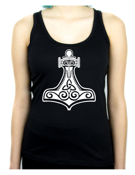 Mjolnir Thor's Hammer Women's Racer Back Tank Top Shirt Norse Viking God