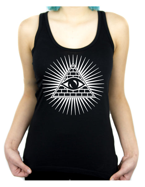 Pyramid w/ All Seeing Eye Women's Racer Back Tank Top Shirt