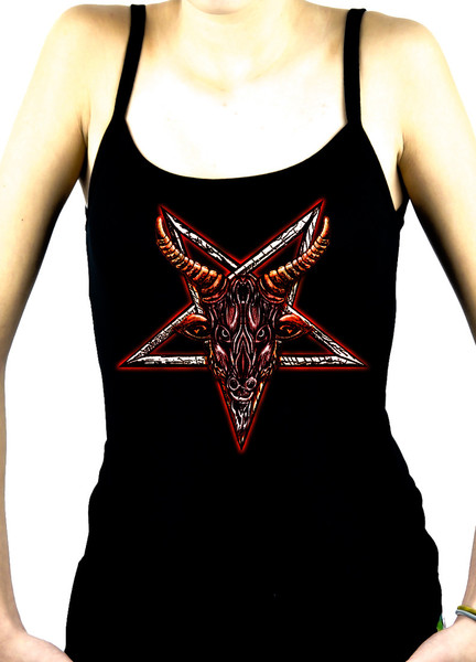 Sigil of Baphomet Goat Head Women's Spaghetti Strap Shirt